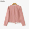 Women's Long-Sleeve Blazer with Double-Breasted Design