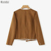 Women's Long-Sleeve Blazer with Double-Breasted Design