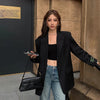 Women's Oversized Blazer with Notched Lapels