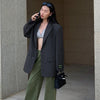 Women's Oversized Blazer with Notched Lapels