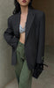 Women's Oversized Blazer with Notched Lapels