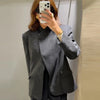 Women's Stand-Collar Blazer with Long Sleeves and Decorative Pockets in Four Colors