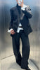 Women's Stand-Collar Blazer with Long Sleeves and Decorative Pockets in Four Colors