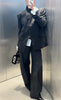 Women's Stand-Collar Blazer with Long Sleeves and Decorative Pockets in Four Colors