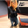 Women's Knit-Patchwork Blazer with Frog Closures and Shoulder Pads in Eight Styles