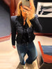 Women's Knit-Patchwork Blazer with Frog Closures and Shoulder Pads in Eight Styles