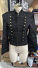 Women's Knit-Patchwork Blazer with Frog Closures and Shoulder Pads in Eight Styles