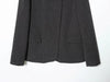 Women's Faux Wool Fitted Blazer Jacket with a Stand Collar in Dark Gray