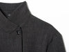 Women's Faux Wool Fitted Blazer Jacket with a Stand Collar in Dark Gray