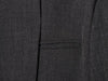 Women's Faux Wool Fitted Blazer Jacket with a Stand Collar in Dark Gray