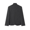 Women's Faux Wool Fitted Blazer Jacket with a Stand Collar in Dark Gray