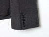 Women's Faux Wool Fitted Blazer Jacket with a Stand Collar in Dark Gray