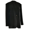Women's Deep V-Neck Blazer with Shoulder Pads and a Single-Button Front