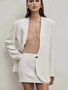 Women's Deep V-Neck Blazer with Shoulder Pads and a Single-Button Front