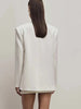 Women's Deep V-Neck Blazer with Shoulder Pads and a Single-Button Front