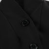 Women's Black Stand-Collar Blazer with Puff Sleeves for Autumn and Winter