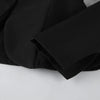 Women's Black Stand-Collar Blazer with Puff Sleeves for Autumn and Winter