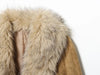 Women's Khaki Faux-Suede Blazer with a Faux-Fur Collar and Cuffs