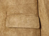 Women's Khaki Faux-Suede Blazer with a Faux-Fur Collar and Cuffs