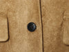 Women's Khaki Faux-Suede Blazer with a Faux-Fur Collar and Cuffs