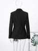 Women's Slim Waist-Cinched Blazer with a Deep V-Neck and Single-Breasted Front in Gray or Black