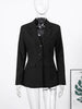 Women's Tailored V-Neck Blazer with a Three-Button Front in Gray or Black