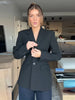 Women's Tailored V-Neck Blazer with a Three-Button Front in Gray or Black