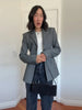 Women's Tailored V-Neck Blazer with a Three-Button Front in Gray or Black