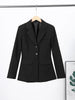 Women's Tailored V-Neck Blazer with a Three-Button Front in Gray or Black