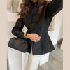 Women's Frog-Button Blazer with a Stand Collar and Long Sleeves in Seven Styles