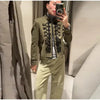 Women's Frog-Button Blazer with a Stand Collar and Long Sleeves in Seven Styles