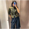 Women's Frog-Button Blazer with a Stand Collar and Long Sleeves in Seven Styles