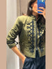 Women's Frog-Button Blazer with a Stand Collar and Long Sleeves in Seven Styles