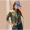 Women's Frog-Button Blazer with a Stand Collar and Long Sleeves in Seven Styles