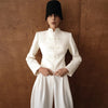 Women's Frog-Button Blazer with a Stand Collar and Long Sleeves in Seven Styles