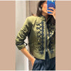 Women's Frog-Button Blazer with a Stand Collar and Long Sleeves in Seven Styles