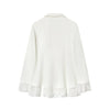 Women's Fitted Blazer with Lace Details and Long Sleeves in Black or White