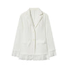 Women's Fitted Blazer with Lace Details and Long Sleeves in Black or White