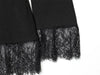 Women's Fitted Blazer with Lace Details and Long Sleeves in Black or White