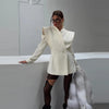 Women's Double-Breasted Blazer with Sculpted Lapels and a Cinched Waist