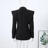 Women's Double-Breasted Blazer with Sculpted Lapels and a Cinched Waist