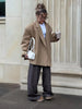 Women's Solid Lapel Blazer with Long Sleeves Pockets and a Single-Button Front