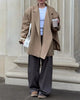Women's Solid Lapel Blazer with Long Sleeves Pockets and a Single-Button Front