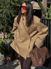 Women's Solid Lapel Blazer with Long Sleeves Pockets and a Single-Button Front