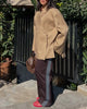 Women's Solid Lapel Blazer with Long Sleeves Pockets and a Single-Button Front