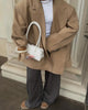 Women's Solid Lapel Blazer with Long Sleeves Pockets and a Single-Button Front