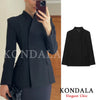 Women's KONDALA Elegant Blazer 's Commute Blazer Spring Fall Minimalist Office Party Basic Dinner Slim-Waist Blazer