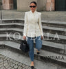 Women's KONDALA Elegant Blazer 's Commute Blazer Spring Fall Minimalist Office Party Basic Dinner Slim-Waist Blazer