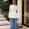 Women's KONDALA Elegant Blazer 's Commute Blazer Spring Fall Minimalist Office Party Basic Dinner Slim-Waist Blazer