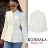 Women's KONDALA Elegant Blazer 's Commute Blazer Spring Fall Minimalist Office Party Basic Dinner Slim-Waist Blazer